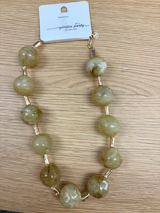 Garden Party Earthy Marbled Statement Necklace