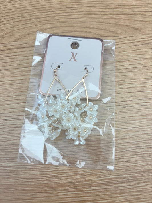 Pearlescent Floral Cascade Drop Earrings