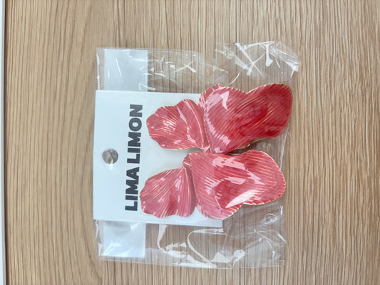 Textured Coral Pink Petal Statement Earrings