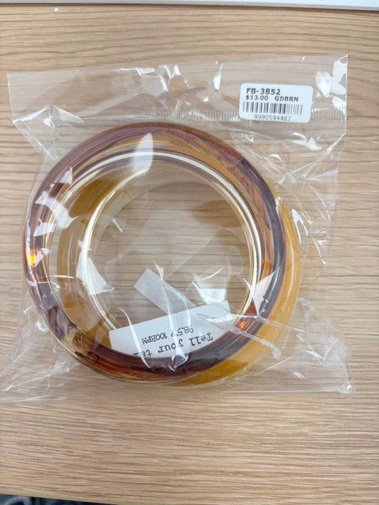 Tortoiseshell & Amber Resin Bangle Bracelet Set