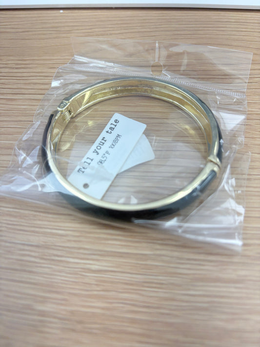 Black Enamel Hinged Bangle