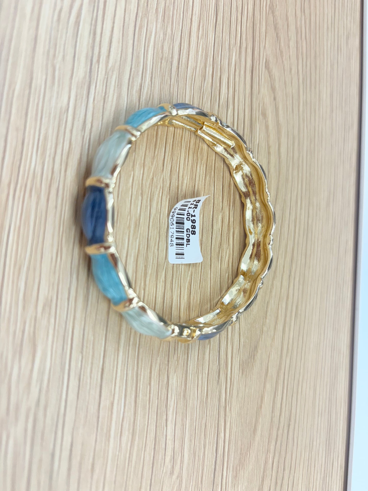 Ocean Blue Swirl Hinged Bangle