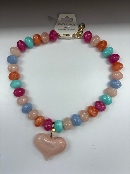 multicolor round beaded necklace