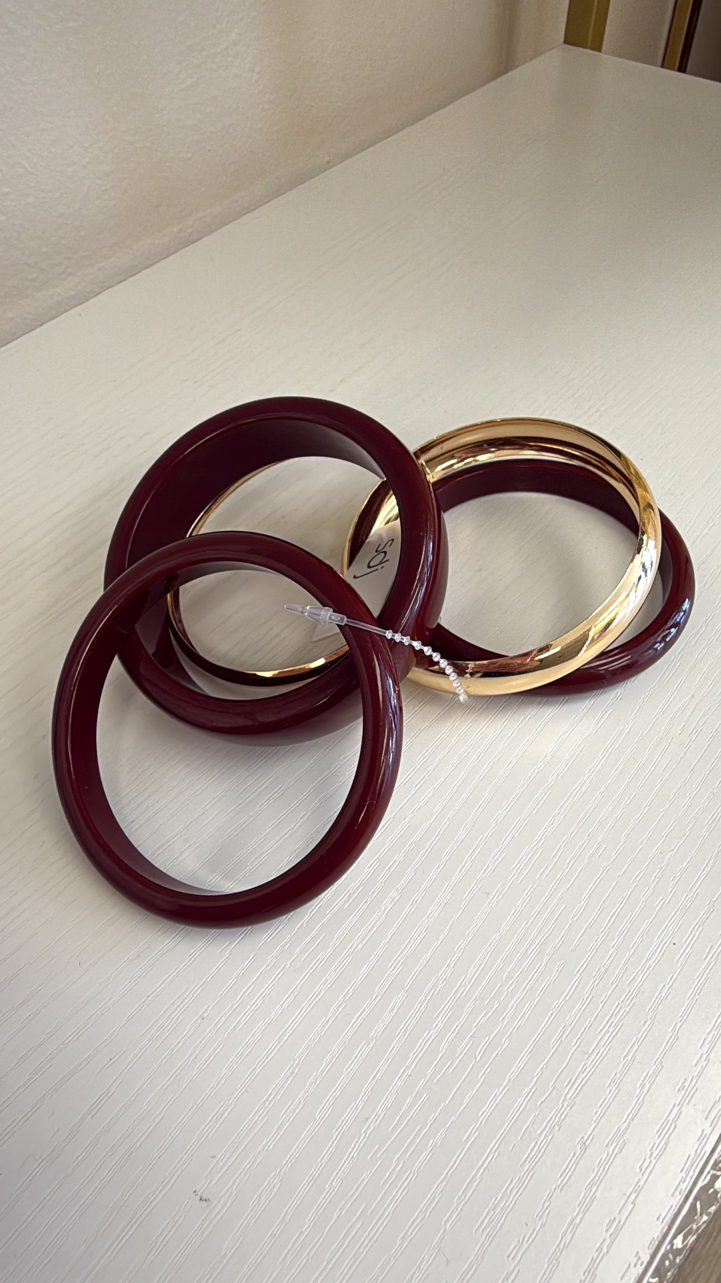 Burgundy & Gold Bangle Set