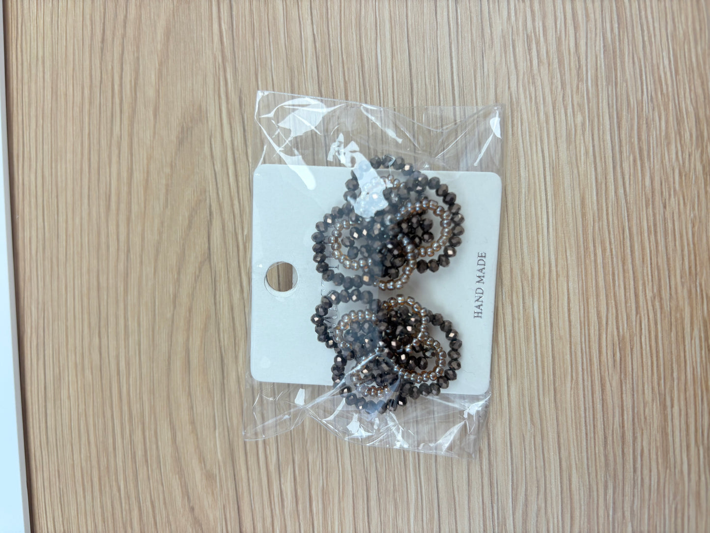 Metallic Bronze Beaded Earrings