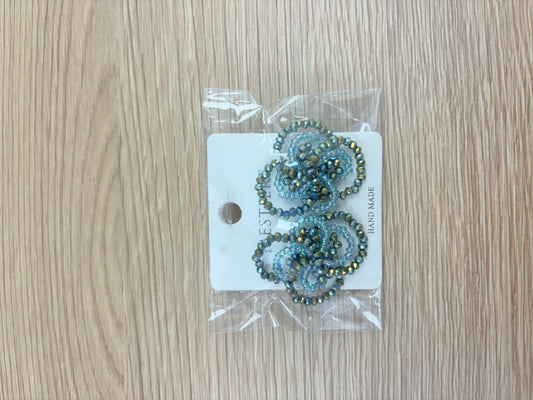 Iridescent Ocean Blue Beaded Earrings