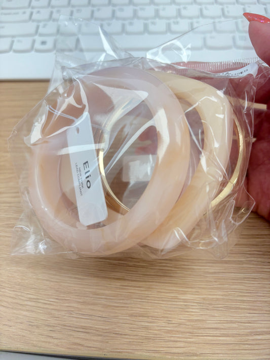Cream & Blush Resin Bangle Stack